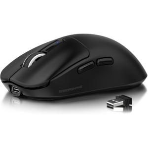 MAMBASNAKE M3 Wireless Gaming Mouse, 40K DPI, 39g Lightweight Gaming Mouse,PAW3395PRO Optical Sensor,Tri-Mode BT5.1/2.4G/USB-C PC Game Mice,Programmable Buttons,300mAh Battery for PC/Laptop/Mac(Black)