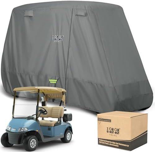 10L0L Golf Cart Cover Universal 2/2+2 Passenger 80" Extended Roof fit for Golf Cart Club Car EZGO and Other - Waterproof Golf Cart Storage Cover