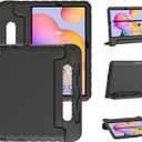 Bolete Kids Case for Samsung Galaxy Tab S6 Lite Case 10.4 Inch 2024/2022/2020 with S Pen Holder,Shockproof Rugged Protective Kickstand Cover for Samsung Galaxy S6 Lite TabletBlack