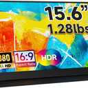 Portable Monitor 15.6 inch Ultra-Light Extended Monitor for Laptop 1080P FHD IPS Build-in Speakers HDMI USB-C Second Screen for Gaming PC mac Phone PS4/5 Switch Xbox with Kickstand Case