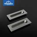 HOMOTEK 2 Pack Flush Pull 7 in Sliding Closet Door Handles Recessed Rectangular Big Handles Bypass Door Handles, Large Size Satin Brushed Stainless Steel Barn Door Finger Pull Set, Free of Sharp Edge