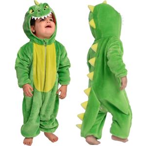 Spooktacular Creations Halloween Baby Dinosaur Costume, Unisex Dinosaur Jumpsuit for Halloween Cosplay Costume Themed Party (18-24 Months, Green)