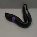 Carodi Latest Nappa Leather car Steering Wheel Cover, Stylish Non-Slip Leather car Interior 15 inches Universal Black(red and Blue Signs)