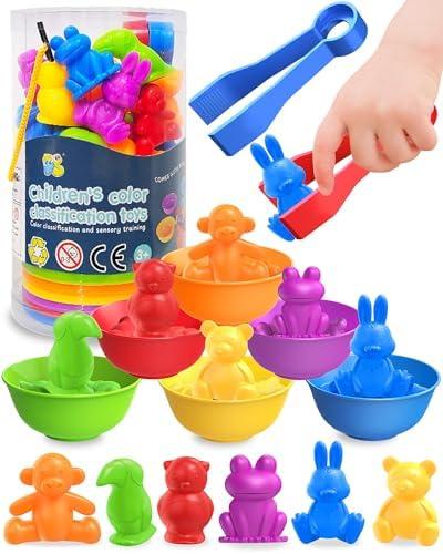 Oomloid Counting Animals Montessori Toys for 3 4 5 Years Old Boys Girls, Preschool Learning Activities Educational Sensory Toys Gifts Stocking Stuffers for Kids Toddlers Ages 3-5, 4-8
