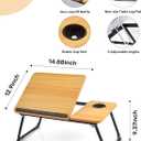 Lap Desk for Couch/Sofa/Floor, 5-Angle Adjustable Bed Desk with Foldable Legs &Cup Holder, Light Weight Bed Tray Table for Writing/Eating/Reading, Portable Laptop Stand for Adults, Kids
