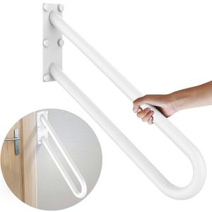 20 inch Stainless Steel Handrail for 1-3 Steps- 1.25" Tube, ZUEXT U Shaped Oil Rubbed White Safety Grab Bar for Stairs, Wall Mounted Hand Railing for Outdoor Garage Entry Interior Exterior Stairway