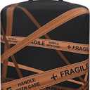 Explore Land Travel Luggage Cover Suitcase Protector Fits 31-32 Inch Case (Gold Fragile, XL)