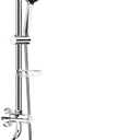 Tearel 9 Inches Rainfall Shower Head and Handheld Showerhead Combo Shower System with Slide Bar, Chrome