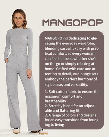 MANGOPOP Women's 2 Piece Lounge Sets Tracksuit Fall Outfits Sweatsuits Set