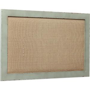 SOFE Linen Bulletin Board 18 X 29 Inches Wood Frame, Fabric Pin Board Corkboards for Wall Decorative, Rustic Memo Board Photos Wall Organizer Display Board, Vision Board for Home Room Office Message, Retro Green 