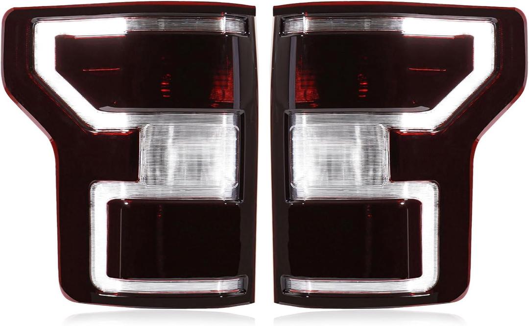Tail Lights Assembly Compatible with 2018 2019 2020 Ford F-150 F150, Rear Light Taillights Replacement # JL3Z-13404-H JL3Z-13405-H