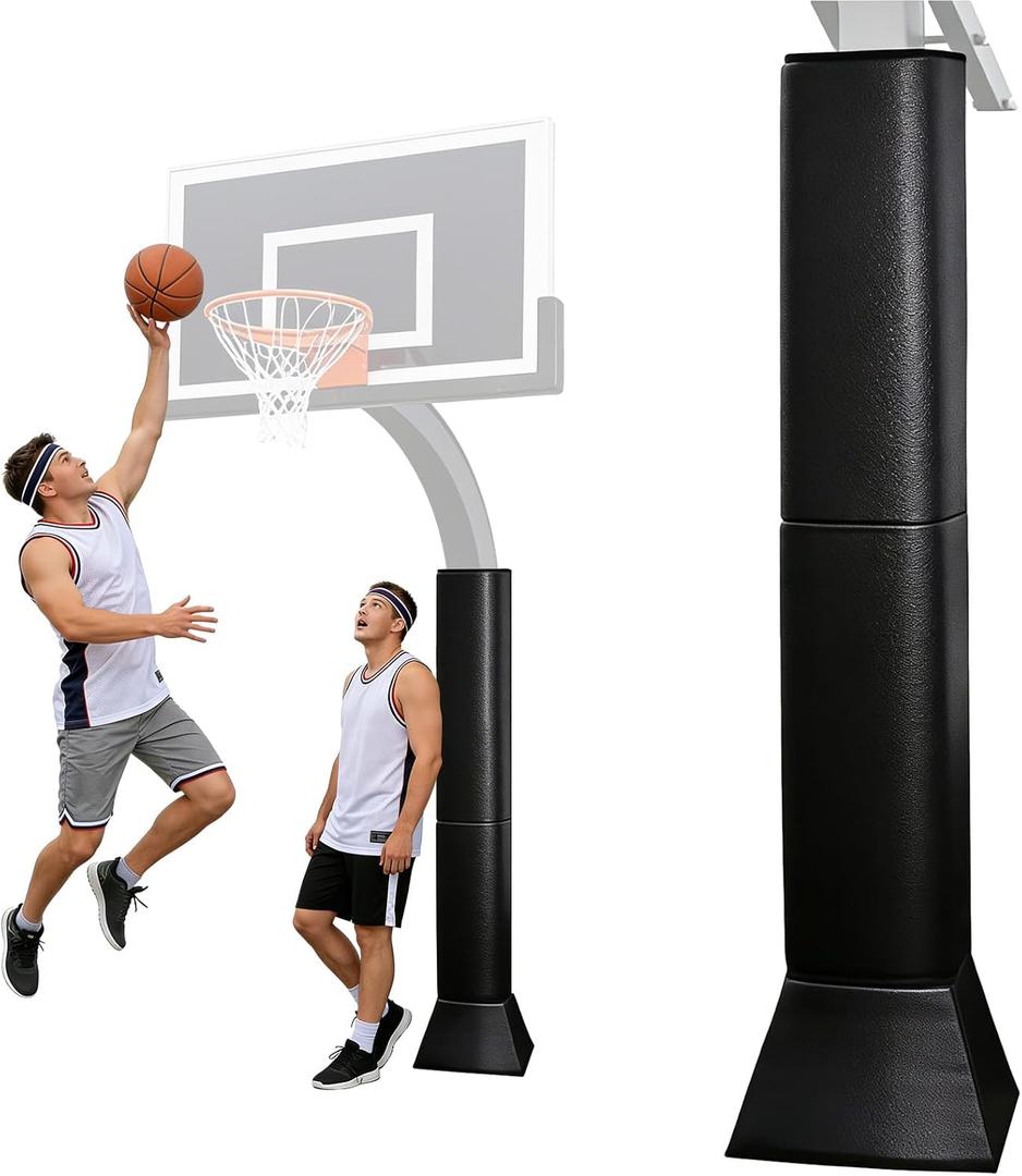 72" Tall Basketball Pole Pad Heavy Duty Pole Padding Fits 3" x 3", 3.5"x 3.5", 4" x 4" Round Size Poles, 2" Thick All Weather Pad, UV Resistant Waterproof Durable Protection Pads