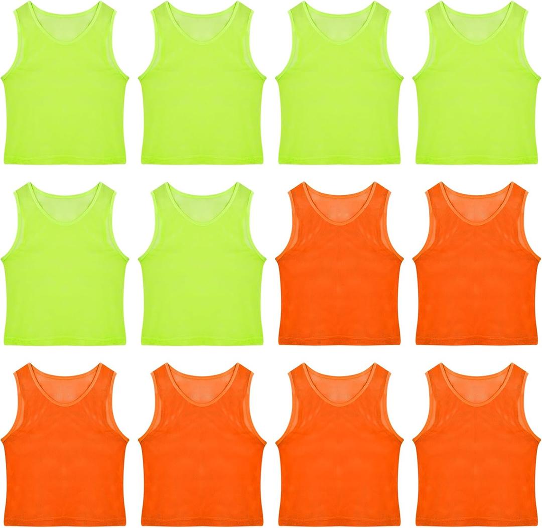 baotongle 12pcs Pinnies Scrimmage Vests Team Jersey for Child Youth Teen Adult Lightweight Team Practice Basketball Jersey