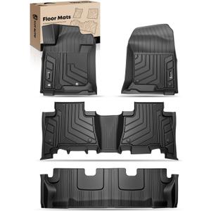 YHTAUTO Floor Mats Fit Lexus GX460 2010-2018, Toyota Land Cruiser Prado J150 2010-2020, TPE All Weather Car Mats Waterproof Anti-Slip Odorless Floor Liner, Front & 2nd Row Liner Set of 4
