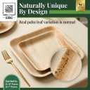 Palm Leaf Plates 50 Pack, 25 Dinner 10 Inch and 25 Dessert 7 Inch, Heavy-Duty Natural Square Plates for Weddings, Parties, BBQs and Catering