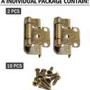 1/2" Overlay Partial Wrap Kitchen Cabinet Hinges, Antique Brass Self Closing Cabinet Hinge for Kitchen Cabinet Doors,50 Pack (25 Pairs)