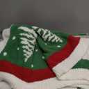 Snuggle Sac Gingerbread Man Throw Blanket Red White Plaid Checkered Blanket 50x60 inches, Ultra Soft Cozy Throw Blanket for Couch, Sofa and Bed for Christmas