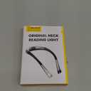 Glocusent Ergonomic Reading Light, 1600mAh Rechargeable Book Light for 100 Hrs - 3 Colors & 5 Brightness, Neck Light with Timers, Sleep Aid & Travel Lock, Perfect for Reading, Knitting & Craft