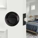 Dixiao 2 Pack Round Recessed Door Lock, Low Profile Door Knob, Hidden Install Cup Door Knob Lock, Flat Door Knobs, Low Profile Door Pulls, Pocket Bifold Door Hardware