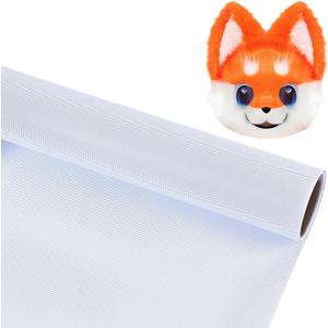 Fursuit Eye Mesh 78.74x15.74inch White Waterproof PVC Plastic Mesh 0.45mm Thick Printable Fabric Meshs for Furry Cosplay, Props, Fursuits, Craft Making Home Decor Hole: 0.8mm
