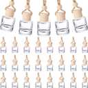 Domensi 800 Pieces Hanging Car Diffuser Air Freshener Bottle Bulk Empty Glass Refillable Perfume Bottles Oil Diffuser Aromatherapy Pendant for Auto Interior Ornaments Decor (Clear)