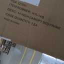 14 Inch Platform Built-in Headboard Sturdy Metal Frame Canopy Bed Frame with Four Posters, Black Queen Size