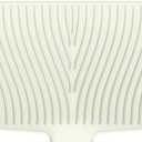 Silicone Dish Drying Mat with Built-in Drain Spout Heat Resistant Drying Non-Slip Drain Mat Kitchen Tools 15.8*13-Beige