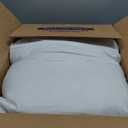 Feather Pillows Queen Size Set of 2 - Goose Down Hotel Bed Pillow for Sleeping, Soft 600 Thread Count Cotton Cover, Fluffy Support Surround Fill Polyester for Side, Back and Stomach Sleepers