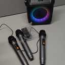 Karaoke Machine, Portable Bluetooth Speaker with 3 Wireless Microphones for Adults & Kids with Lights, Karaoke Microphone with PA System Supports USB/TF/FM/AUX for Home Party Home System Packages