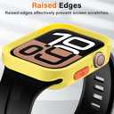 Amizee 2 Pack Rugged Case Compatible with Apple Watch Case Series 11/10 42mm, Soft TPU Shockproof Bumper Drop Proof Protective Cover for iWatch (Yellow/Clear)