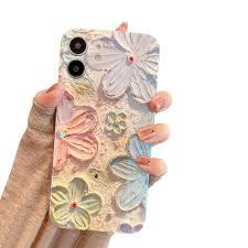 iPhone 16 floral phone case with strap holder