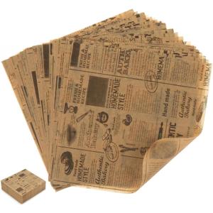 100 Sheets Newsprint Deli Paper, Disposable Flat Deli Paper with Newsprint, Sandwich Wrapping Papers Deli Wrapping Sheets for Kitchen, Outdoor Picnic, Burgers and Sandwich,15x11 Inches