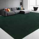 Large Modern Area Rugs for Living Room Bedroom, 8x10 Feet Dark Green Ultra Soft Thickened Memory-Foam Indoor Rug, Comfy Aesthetic Solid Minimalist Carpets for Girls Boys Nursery Dorm Home Decor