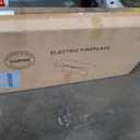 GarveeHome 70 in Fireplace TV Stand with 36 in Electric Fireplace, 12 Colors LED Lights, 750W/1500W for Max 80 in TV, 2 Tier Storage 2 Door Cabinet