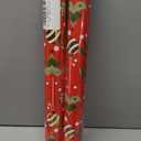 Retrify Red Wrapping Paper Roll - Metallic Gold Foil Bells, Berry and White Snowflake Mini Roll Gift Wrap Paper for Christmas New Year Festive Decoration - 17 Inches x 32.8 Feet