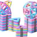 Magnetic Tiles Toys for 3 4 5 6 7 8+ Year Old Boys Girls Upgrade Macaron Castle Blocks Building Set for Toddlers STEM Creativity/Educational Toys for Kids Age 3-6 Christmas Birthday Gifts