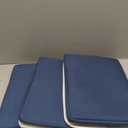 OrganiHaus Large Fabric Storage Baskets for Shelves 3 Pack, 15x11in Closet Storage Bins for Shelves, Canvas Baskets for Organizing, Linen Closet Organizers, Cloth Basket, Navy Blue/Off-White