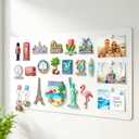 Magnetic Board for Wall 19.7" x 39.4": Extra Large White Display Board for Travel Magnet & Souvenir Collection | Heavy Duty Metal Panel for Mudroom & Kitchen Organization