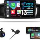 Roinvou [2G+64G] Car Radio for Toyota Corolla EX 2005 2006 2007 2008 2009 2010 2011 2012 with Wireless Carplay/Android Auto, 9 Inch Touch Screen for Corolla with GPS/Bluetooth/5GHz WiFi