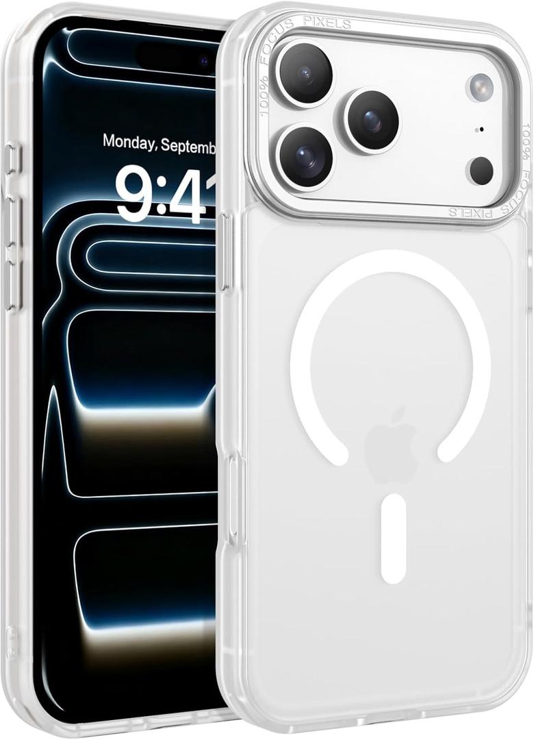 BENTOBEN Magnetic for iPhone 17 Pro Case 6.3" 2025, [Compatible with Magsafe] Slim Cute Matte Translucent Shockproof Drop Protective Bumper Women Men Phone Cover for iPhone 17 Pro, Frosted White