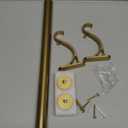 Mayrhyme 1-Inch Diameter Curtain Rod, Adjustable Rod Set with Premium Aluminum Brackets and Finials, Single Heavy-Duty Curtain Rods for Windows (Brushed Gold, 16-28")