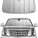 Windshield Sunshade for Chevy Tahoe/Suburban & GMC Yukon 2015-2020, Also Fits Cadillac Escalade, Premium Grey Leather Finish