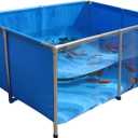 PVC KOI Aquarium Tank, Temporary Fish Tank with Clear Viewing Panel, KOI/Goldfish Pond with 304SS Frame & Drain Valve(47.3" L*31.5" W*23.6" H, About 135Gal Water Capacity)
