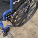 Drive Medical Blue Streak Wheelchair with Flip Back Desk Arms, Elevating Leg Rests Folding Outdoor Desk Length Arms,Alloy Steel 20 Inch Seat