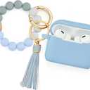 Filoto Airpods Pro 2nd Generation Case Cover 2022, Cute Silicone Protective Case with Bracelet Keychain Accessories for New Apple Airpods Pro 2 Women Girls (Gray Blue)