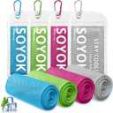 4 Packs Cooling Towel, 40" x 12" Microfiber Cooling Towels for Neck and Face, Soft Breathable Gym Towel for Working Out with Waterproof Bag & Carabiner, Sweat Towels for Running, Yoga, Travel, Climb (Multicolor)