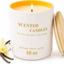 2 x Lanttu Vanilla Scented Candle for Home Decor, 10 oz Natural Soy Wax Jar Candles, 39 Hours Long Lasting Burning Candles for Mom Friend Birthday Housewarming Gift