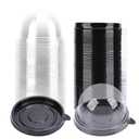 200 Pcs Clear Plastic Mini Cupcake Containers, Single Cupcake Boxes with Dome Lids, Disposable Muffin Pastry Dessert Holders for Wedding, Birthday, Party, and Bakery (Black)