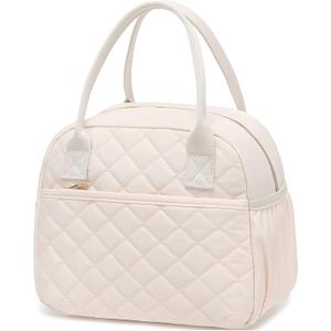 CAMTOP Lunch Box for Women Insulated Lunch Bag Lunchbox Cooler Thermal Leakproof Quilted Reusable Lunch Tote Bag for Work School Travel Picnic (Beige) CAMTOP Lunch Box for Women Insulated Lunch Bag Lunchbox Cooler Thermal Leakproof Quilted Reusable Lunch Tote Bag for Work School Travel Picnic (Beige)