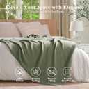 100% Cotton Cable Knit Throw Blanket, Lightweight Soft Knit Blanket for Sofa Couch Bed, Breathable All-Season Throw, Cozy Decorative Blanket, 50 x 60 Inch,Sage